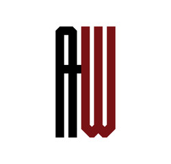 AW initial logo red and black