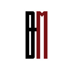 BM initial logo red and black
