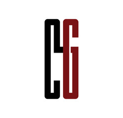CG initial logo red and black