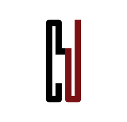 CJ initial logo red and black