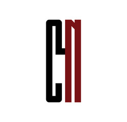 CN initial logo red and black