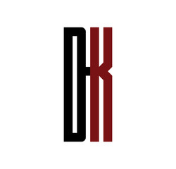 DK initial logo red and black