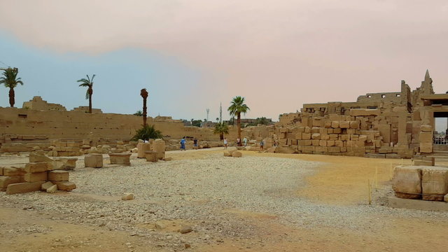 Temples of Karnak Luxor Egypt. Panoramic view