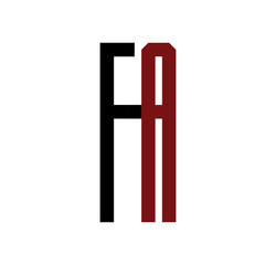 FA initial logo red and black