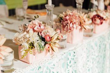 table set for wedding or another catered event