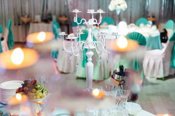 table set for wedding or another catered event