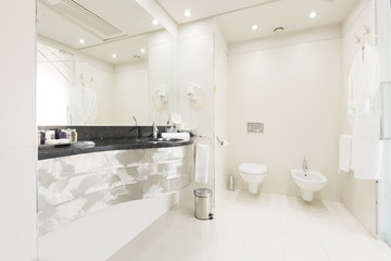 Fototapeta na wymiar Modern hotel bathroom interior