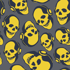 skull in earphones