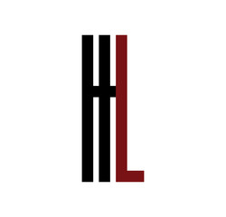 HL initial logo red and black