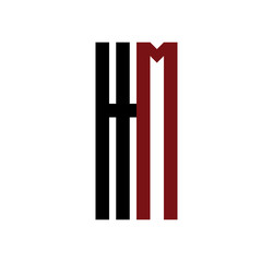 HM initial logo red and black