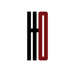 HO initial logo red and black