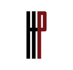 HP initial logo red and black