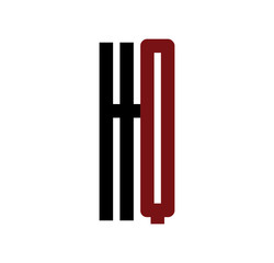 HQ initial logo red and black