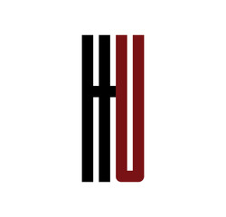 HU initial logo red and black