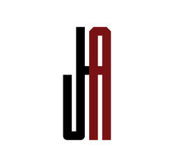 JA initial logo red and black