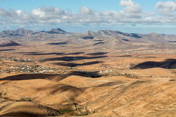 Fototapeta na wymiar Morro Velosa Pointview - unique views over the wonderful landscape of the north-central region of the island. Fuerteventura , Canary Island, Spain