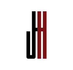 JH initial logo red and black