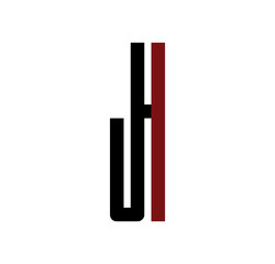 JI initial logo red and black