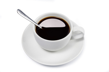 A cup of coffee isolate on white background  with clipping path