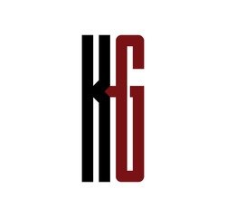 KG initial logo red and black