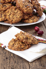 Applesauce oatmeal cookies with dried cranberries