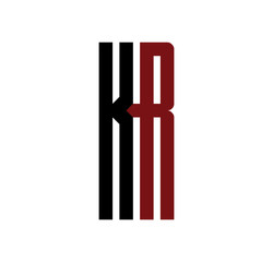 KR initial logo red and black