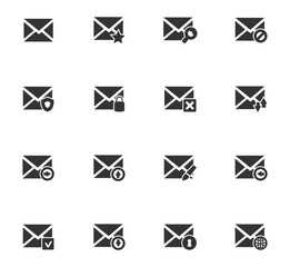 Mail and envelope icons set