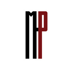 MP initial logo red and black