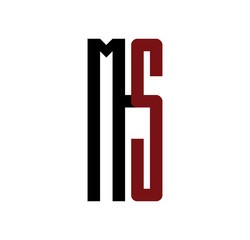 MS initial logo red and black