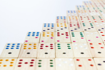 Close up wooden domino