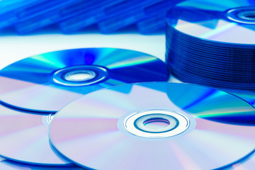 Closeup compact discs (CD/DVD)