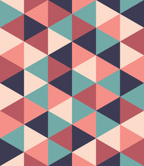 Vector modern seamless colorful geometry triangle pattern, color abstract geometric background, pillow multicolored print, retro texture, hipster fashion design