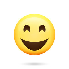 Happy Emoticon. Isolated vector illustration on white background