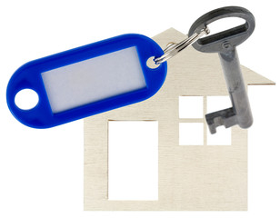 clé pour maison bois, fond blanc