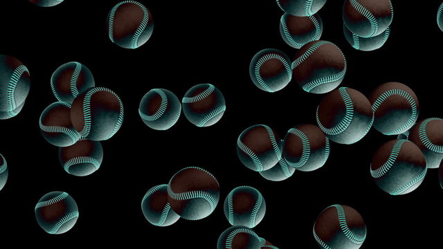 Flying baseballs. looping.