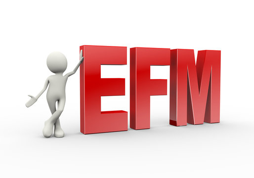 3d person standing with efm enterprise feedback management