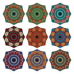 Collection of round ethnic patterns