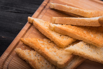 close up of wheat bread toasted