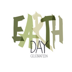 Handwritten Earth Day Calebration Typography. Minimalistic logo