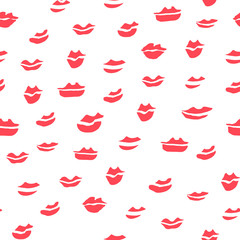 Seamless Many Red Lips Pattern