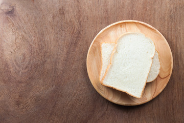 Slice of bread  in plate