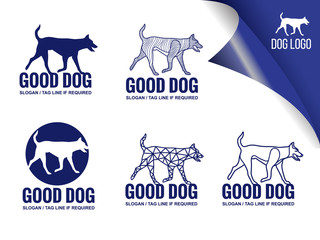 blue dog  logo vector design elements style