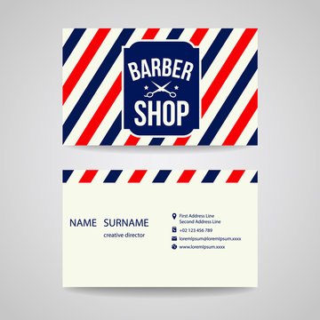 business card Template design for barber shop