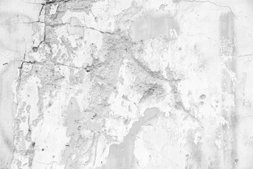 Vitrage gordijnen Verweerde muur Oude witte scheur betonnen muur