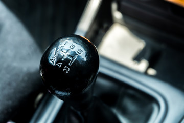 Close up manual gear; part of automobile