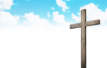 Old brown wooden cross