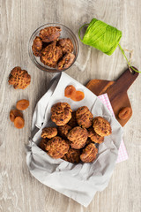 energetic home made cookies stuffed with apricot