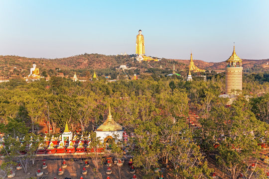 Bodhi Tataung Standing Buddha  is the second tallest statue in the world and the highest in Myanmar. Monywa, Myanmar.
