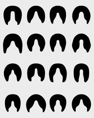 Black footprints of horses on a white background, vector  