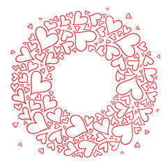  Red background with heart.